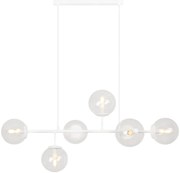 Závesné svietidlo Paris, 6x číre sklenené tienidlo, W