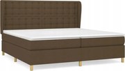 vidaXL Kontinentálna posteľ s matracom, hnedá, tkanina, 200 x 200 cm