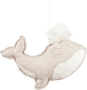 Závesná dekorácia veľryba púdrovo ružová 40x25x8cm