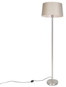 Moderná stojaca lampa oceľ s tienidlom taupe 45 cm - Simplo