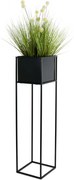 KOVOVÝ KVETINÁČ SO STOJANOM PLAIN 90X24 CM ČIERNA