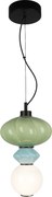 Závesné svietidlo Ascoli, 1x zelené/modré/biele sklenené tienidlo, b