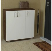 Skrinka na topánky SINEM 93x89 cm hnedá/biela