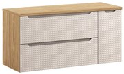 Závesná skrinka pod umývadlo Luxor Beige s doskou 120 cm béžová/dub olejovaný