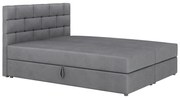 Manželská posteľ Boxspring 140x200 cm Waller Comfort (tmavosivá) (s roštom a matracom). Akcia -20%. Vlastná spoľahlivá doprava až k Vám domov. 1056365