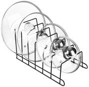 VILDE Držiak, stojan na pokrievky do zásuvky - 6 pozícií, viac veľkostí, čierny