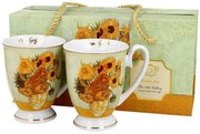 Porcelánový hrnček na nohe Van Gogh Sunflowers 320 ml sada 2ks