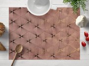 Biante Zamatové prestieranie na stôl Isabela IBL-009 Rose Gold trojuholníky na staroružovom 30x40 cm