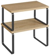 Set stohovateľných poličiek OSKAR KCS020B11 hnedý (2 ks)