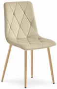 Svetlobéžová zamatová jedálenská stolička LIBRA