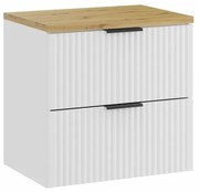 Závěsná skříňka pod umyvadlo Casad s deskou 60 cm bílá/dub artisan