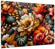 Obraz - Oranžovo-červené kvety (70x50 cm)