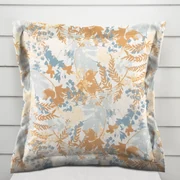 Biante Zamatová obliečka na vankúš s lemom Tamara TMR-043 Hnedo-modré designové rastliny 30 x 50 cm