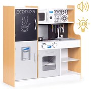 Detská kuchynka so zvukmi, LED a tabuľou na kriedu + doplnky