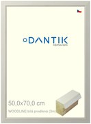 DANTIK rám na obraz 50x70 | WOODLINE bílá prodřená (Plexi Čiré)