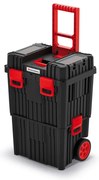 Modulárny kufor na náradie s kolieskami 45 × 36 × 64 cm, čierna