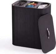 Čierny bambusový kôš na bielizeň 3x30 l Tota Trio Luxe – Joseph Joseph