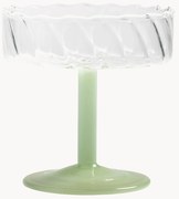 Ručne vyrobené poháre na šampanské z borosilikátového skla Twirl, 2 ks