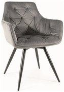 Sametové jídelní křeslo Mango šedé