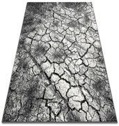Koberec SILVER Terra popraskaná zem sivý