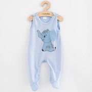 Dojčenské bavlnené dupačky New Baby Happy Elephant blue, vel. 68 (4-6m)
