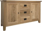 Masívna komoda s 3 zásuvkami a 2 dvierkami, 160x50x90 cm