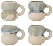 Modré/krémové hrnčeky v súprave 4 ks z kameniny 400 ml Luna – Bloomingville