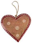 InDecor Závesné srdce z mangového dreva Folk, 22 x 3 x 22 cm