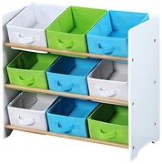 Kesper Organizer na hračky biely s farebnými boxami