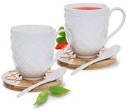 Orion Sada porcelánovej šálky s podšálkou a lyžičkou Bambu, 2 ks