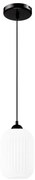 Luster na lanku HARMA 1xE27/15W/230V pr. 14 cm biela/čierna