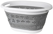 Kôš na bielizeň OVAL COMPACT sivý / biely 25 l