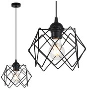 Závesné svietidlo Stella, 1x čierne drôtené tienidlo