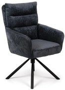 Noela Otočná jedálenská stolička látková ENZO tmavo šedá