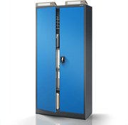 Kovová spisová skriňa JAN H, 900 x 1950 x 400 mm, antracitovo-modrá