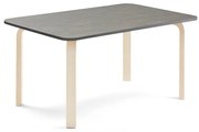Stôl ELTON, 1200x800x590 mm, linoleum - tmavošedá, breza