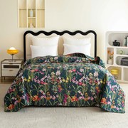 Prehoz na posteľ MYSTIC GARDEN tmavozelený Rozmer: 220 x 240 cm