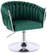 LuxuryForm DESIGN Stolička NORDEN VELUR na striebornom tanieri - zelená