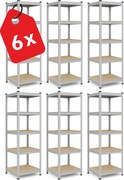 Akcia 6x Regál 180x40x40 cm pozinkovaný 5-policový, nosnosť 875 kg - 6ks