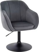 LuxuryForm DESIGN Stolička AVOLA VELUR na čiernom tanieri - tmavo šedá