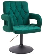 LuxuryForm DESIGN Stolička BOSTON VELUR na čiernom tanieri - zelená