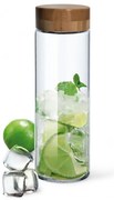 SIMAX PURE AQUA SKLENENÁ FĽAŠA 1L BAMBUSOVÉ VEKO