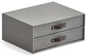 Úložný box TIDY, s 2 zásuvkami, šedý, 255x330x145 mm