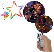 LED záves CD002-138 farebné hviezdy, s diaľkovým ovládaním
