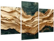 Obraz - Zelená abstrakcia so zlatom II. (90x60 cm)