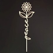 AMADEA Drevený zápich kvetina - Peace, dĺžka 28 cm