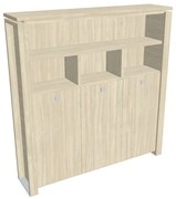 Vysoká šatníková skriňa Verno+ 200 x 46 x 210 cm, s regálom, agát