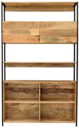 furniture-nabytek.cz - Kovová knižnica v kombinácii s drevom mango 130x213x35