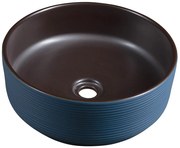 Sapho Sapho, PRIORI keramické umývadlo na dosku Ø 41 cm, modrá/hnědá, PI033