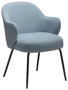 BAE ČALÚNENÁ STOLIČKA S PODRÚČKAMI blue/antique pewter